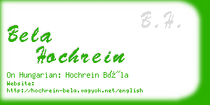 bela hochrein business card